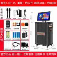 曼龍（MALONE）【官方正品】曼龍音響新款GT-18移動(dòng)點(diǎn)歌視頻音箱KTV一體點(diǎn)歌大功率戶(hù)外唱歌跳舞音箱戶(hù)外直播聲卡 旗艦版GT-15+雙話(huà)筒（可選配耳麥）+大禮包