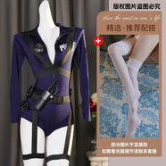午堇新款兔子警官cos朱迪女警OL秘書(shū)套裝女角色扮演漫展連體衣純欲服 深藍偏紫色套裝+白絲襪 M MM80-100斤保密發(fā)貨