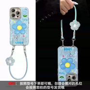 RSRDDY適用于opporeno14/13pro手機殼皮扣手繩findx8s夏日12/11/10/9黃藍花朵a97/93真我v70簡(jiǎn)約5pro超薄 藍色花花+皮扣手繩 OPPOReno14Pro