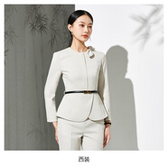 漣影高端職業(yè)西裝套裝女氣質(zhì)美容師酒店前臺接待工裝珠寶店工作服 【單件】青灰色西裝 M