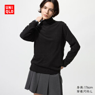 優(yōu)衣庫女裝HEATTECH搖粒絨兩翻領(lǐng)套頭衫/長(cháng)袖25秋冬新款479608 09 黑色 XL /165/92A