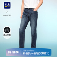 HLA海瀾之家牛仔褲男三國演義大碼直筒褲五袋款褲子男 牛仔藍過(guò)渡色（深）34 XL 180/88A(XL)推薦72-78kg