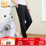 361°運動褲男2025年夏季冰涼感防曬彈力九分褲寬松直筒運動褲 【女】超級黑 M