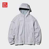 優(yōu)衣庫(kù)男裝防風(fēng)搖粒絨拉鏈連帽開衫/長(zhǎng)袖外套25秋冬新款481182 02 淺灰色 XS /160/76A