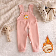 采購產(chǎn)品男士和女士的嬰兒天鵝絨保暖工裝褲秋季和冬季嬰兒一體式腹 SC加絨背帶褲可調節2?？鄯凵?66 cm