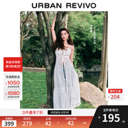 UR【鐘楚曦同款】2025春季新款女裝波嬉風(fēng)鏤空連衣裙UYL750029 本白 (偏長(cháng)) XL