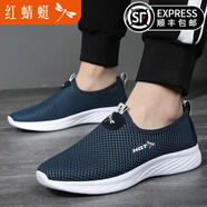 紅蜻蜓（RED DRAGONFLY）夏季新款懶人鞋男鏤空網(wǎng)面透氣休閑運動(dòng)鞋 深藍 41
