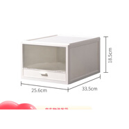 孫小美加厚鞋盒收納盒男女鞋簡易鞋架子疊放塑料透明抽拉式鞋柜 白色（2