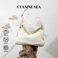 海青藍 CYANINE SEA包包女款2025年新款輕奢品牌女士單肩斜挎包生日禮物送女友老婆 奶昔白色