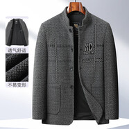 中年男士休閑夾克中老年人爸爸裝秋冬季加絨加厚外套衣服CLQ 卡其色-加絨 XL /180碼【建議130-145斤】