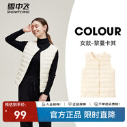 雪中飛經(jīng)典新款基礎舒適輕薄羽絨便捷短款保暖羽絨小馬甲輕盈便攜舒適 黎蔓卡其|7202-女 M 165/88A
