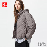 優(yōu)衣庫女裝PUFFTECH空氣棉服連帽外套/25秋冬新款478571 06 鉛灰色 M