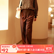 西町村屋（SETIROM）英倫風(fēng)哈倫褲女冬季新款質(zhì)感通勤簡約百搭褲子HD8301002 咖啡 L