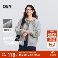 森馬（Semir）[商場同款]外套女連帽刺繡學(xué)院風(fēng)2025春寬松質(zhì)感夾克101125108002