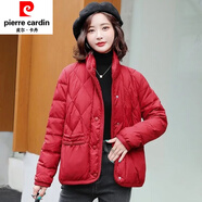 皮爾卡丹（pierre cardin）短款羽絨棉服2025年新款女款冬季輕薄時(shí)尚保暖顯瘦洋氣年貨節外套 紅色 XL 110-120斤