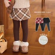 LUSON小O寶童裝寶寶假兩件打底褲女加絨加厚2025冬女童一體絨保暖褲裙