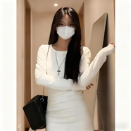 邦帛世白色長(cháng)袖T恤女正肩修身打底衫秋冬季內搭2026新款中長(cháng)款早秋上衣 加長(cháng)修身打底衫-德絨款【M】