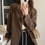 嫻汶2025年秋裝新款休閑小個(gè)子職業(yè)氣質(zhì)西裝外套女士早秋季正裝小西服 深卡其布色女士西裝小西裝今年流行小西服冪式穿搭西裝 L 5560kgL