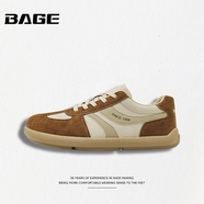 八哥BAGE品牌男鞋2025秋冬新款百搭潮流德訓鞋經(jīng)典低幫休閑運動(dòng)板鞋男 棕色 39