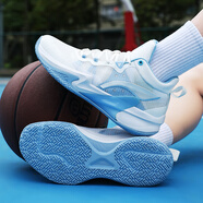 LI NING李寧9LOW籃球鞋男女款超輕學(xué)生體考耐磨運動(dòng)鞋8緩震球鞋 F355白月色_超輕_(男女同款標準碼) 36