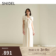 SNIDEL2025春夏新品優(yōu)雅氣質(zhì)無(wú)袖收腰海軍領(lǐng)結連衣裙SWFO252068 象牙白 S (0)