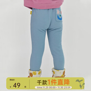 papa爬爬冬季兒童打底褲仿牛仔長(cháng)褲男女寶寶加絨保暖百搭時(shí)髦潮 淺藍色 80 cm