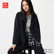 優(yōu)衣庫女裝男裝長(cháng)絨搖粒絨拉鏈茄克/長(cháng)袖外套夾克冬新款479611 09 黑色 S