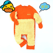 G.duck小黃鴨嬰兒爬行服寶寶拖地爬爬服兒童連體衣服秋冬裝懶人擦地薄款 桔色包手露腳   厚 100cm 23斤-26斤