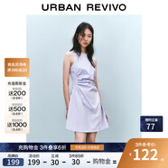 UR2025春季新款女摩登氣質(zhì)褶皺收腰顯瘦無袖連衣裙UYY750030 淡紫 XL
