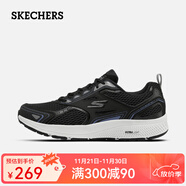 斯凱奇（Skechers）男鞋輕彈運動(dòng)鞋減震網(wǎng)面輕便跑步鞋時(shí)尚休閑鞋 黑色/藍色/檸檬色-036 39.5 (250mm)