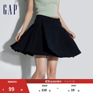 GAP女裝春季運(yùn)動(dòng)針織不對(duì)稱迷你百褶短裙活力半裙876133 黑色 165/66A(M)亞洲尺碼