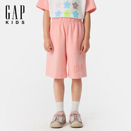 蓋璞女童2025夏季新款水漿印logo松緊腰針織短褲寬松兒童裝762909