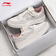 LI NING李寧女鞋板鞋浮舟春夏新款低幫運動(dòng)鞋小白鞋透氣輕便休閑鞋女 白沙灰/米白色【元寶2】 35 【收藏優(yōu)先發(fā)貨】