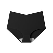 舞天姿爆款跨境深V型無(wú)痕運動(dòng)冰絲歐美內褲高腰收腹提臀女士平角褲 黑色 XS 160/