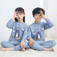允桐兒童保暖衣加絨加厚小學(xué)生男孩女孩男女保暖內衣套裝秋衣秋褲套裝 夾棉B-藍色貓>同裝衣服中學(xué)生 均碼 100碼建議95厘米>胖 童衣服