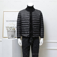 蕉京服男輕薄加加圓領(lǐng)服內穿內膽300斤無(wú)領(lǐng)特大號輕便 黑色 圓一衣兩穿 S