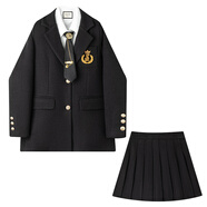 小紅書(shū)爆款過(guò)年戰袍穿搭套裝2025學(xué)院風(fēng)套裝秋冬JK制服英倫風(fēng)搭配 黑色秋冬加厚 S 均碼