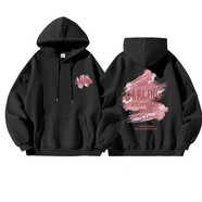 苜戈美式連帽衛(wèi)衣女寬松學生甜美顯瘦秋冬加絨加厚外套小眾ins潮外穿 黑色【薄款】（舒適柔軟） 2XL 建議145-160斤