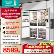 海信(Hisense)【重磅新品】全嵌入式隱藏冰箱鑲嵌內嵌式超薄櫥柜定制一體冰箱超薄256單臺雙門(mén)一級能效 【至臻新品】璀璨全嵌256  雙系統全風(fēng)冷512L