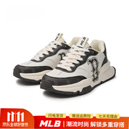 MLB男女情侶同款老爹跑鞋老花仿牛仔厚底增高休閑運動(dòng)鞋 波士頓紅襪隊/黑色 42