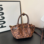 LUVISTRUE復古麂皮絨女包時(shí)尚休閑通勤女士托特包單肩斜跨手提包送女友老婆 豹紋棕