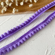 詠幻5米價(jià)彩色球球花邊小毛球狗牙邊裙邊服裝裝飾輔料 8號紫色5米寬約1.2cm