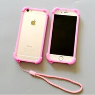 魅族（meizu）適配防摔神器魅族pro5手機殼魅族pro6手機套pro6S保護套plus M15邊框 粉色框+短繩 買(mǎi)一個(gè)送一個(gè)