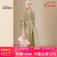 迪菲麗格春季高端襯衫式連衣裙2025新款歐美時(shí)尚鏤空收腰顯瘦裙子 圖片色 2XL