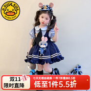 G.DUCKKIDS洛麗塔公主裙女童連衣裙夏季朱迪兒童裙子兔子警官生日蓬蓬裙春秋 朱迪裙子+裙撐 150 尺碼11~12歲【140-150cm】