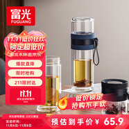 富光雙層玻璃杯 泡茶杯茶水分離杯子 高硼硅玻璃水杯商務(wù)男女士290ML