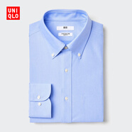 優(yōu)衣庫男裝高性能修身防皺針織襯衫/長(cháng)袖襯衣通勤478073 477946 478073/64湖藍色 S