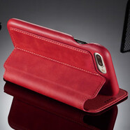 數字小米iPhone8 Plus手機套磁吸翻蓋插卡支架功能蘋(píng)果6s/7保護殼商務(wù)簡(jiǎn)約男女皮套全包防摔 4.7英寸蘋(píng)果7/ 4.7英寸蘋(píng)果7/8/se2翻蓋插卡【紅色】