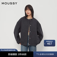 moussy 新品老錢(qián)靜奢風(fēng)廓形毛呢夾克外套女010HAJ30-1401 170炭灰色 均碼 00020/F
