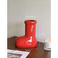 卜鄰花瓶擺件客廳輕奢高級感餐桌花帶瓶創(chuàng  )意精致北歐風(fēng)花瓶石榴陶瓷新 紅靴子花瓶陶瓷